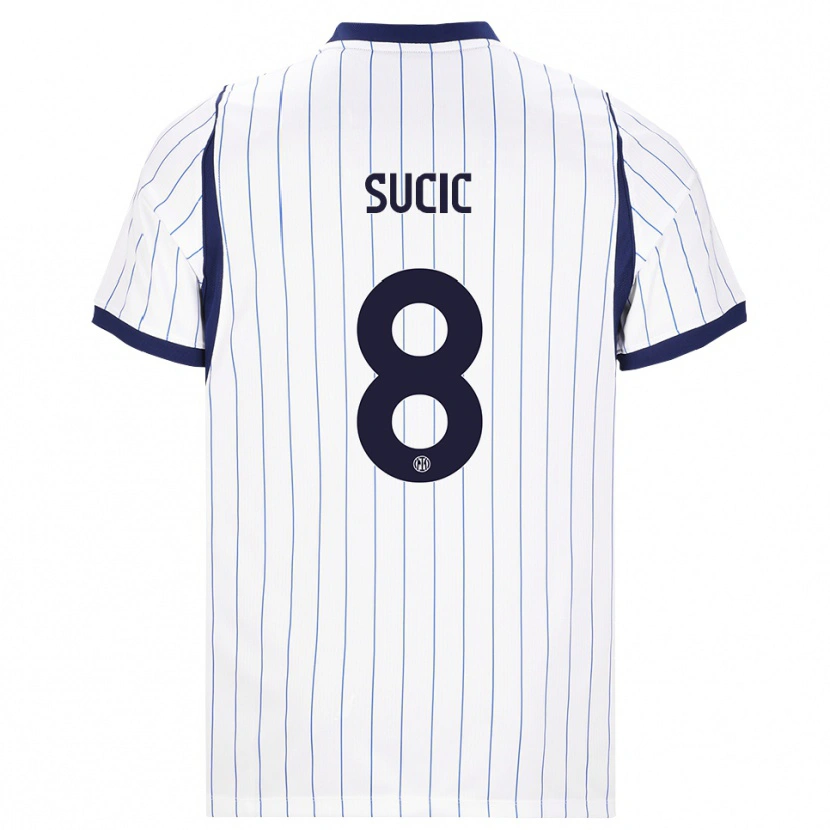 Danxen Damen Petar Sučić #8 Weiß Dunkelblau Auswärtstrikot Trikot 2026/27 T-Shirt