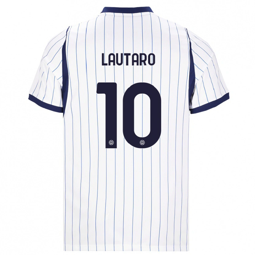 Danxen Damen Lautaro Martínez #10 Weiß Dunkelblau Auswärtstrikot Trikot 2026/27 T-Shirt