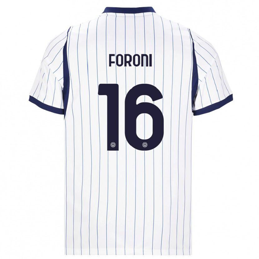 Danxen Damen Alessandro Foroni #16 Weiß Dunkelblau Auswärtstrikot Trikot 2026/27 T-Shirt