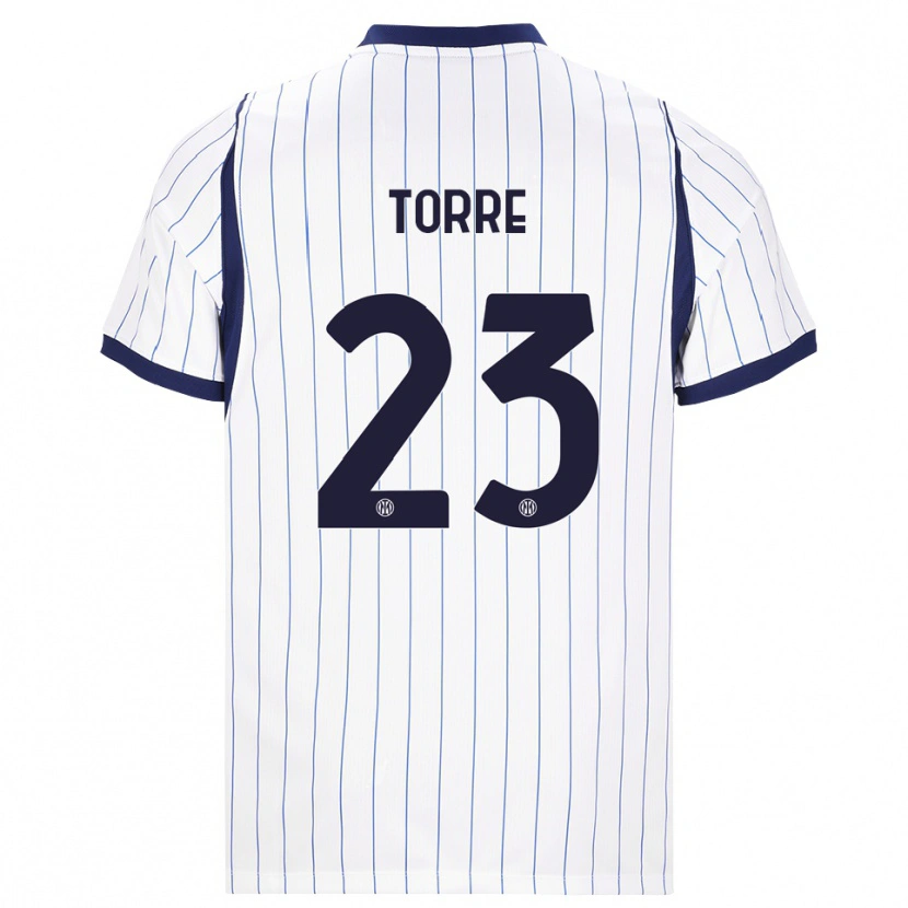 Danxen Damen Pietro La Torre #23 Weiß Dunkelblau Auswärtstrikot Trikot 2026/27 T-Shirt