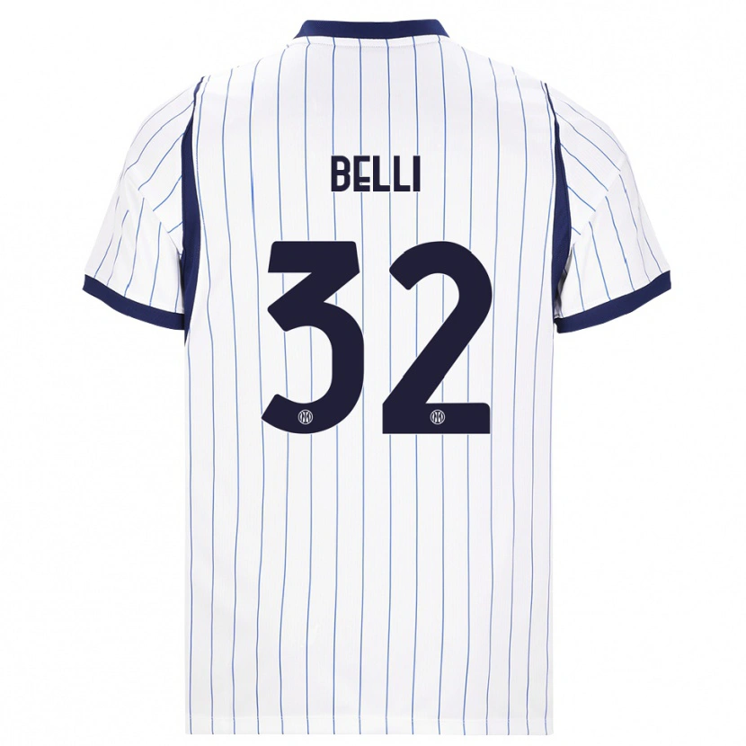 Danxen Damen Elena Belli #32 Weiß Dunkelblau Auswärtstrikot Trikot 2026/27 T-Shirt