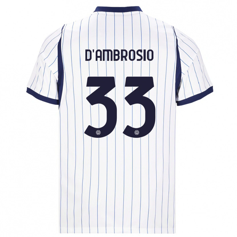 Danxen Damen Danilo D'ambrosio #33 Weiß Dunkelblau Auswärtstrikot Trikot 2026/27 T-Shirt