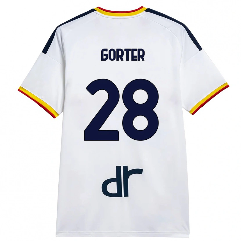 Danxen Damen Olaf Gorter #28 Weiß Gelb Rot Auswärtstrikot Trikot 2026/27 T-Shirt