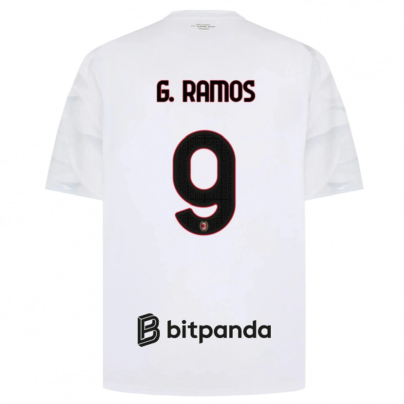 Danxen Damen Gonçalo Ramos #9 Weiß Rot Schwarz Auswärtstrikot Trikot 2026/27 T-Shirt