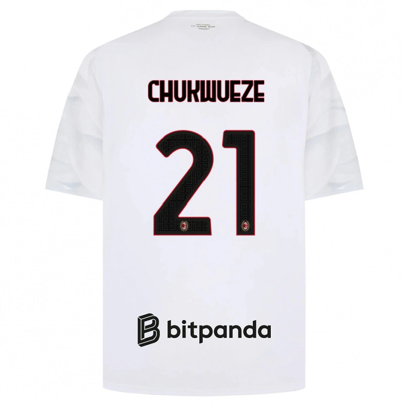 Danxen Damen Samuel Chukwueze #21 Weiß Rot Schwarz Auswärtstrikot Trikot 2026/27 T-Shirt