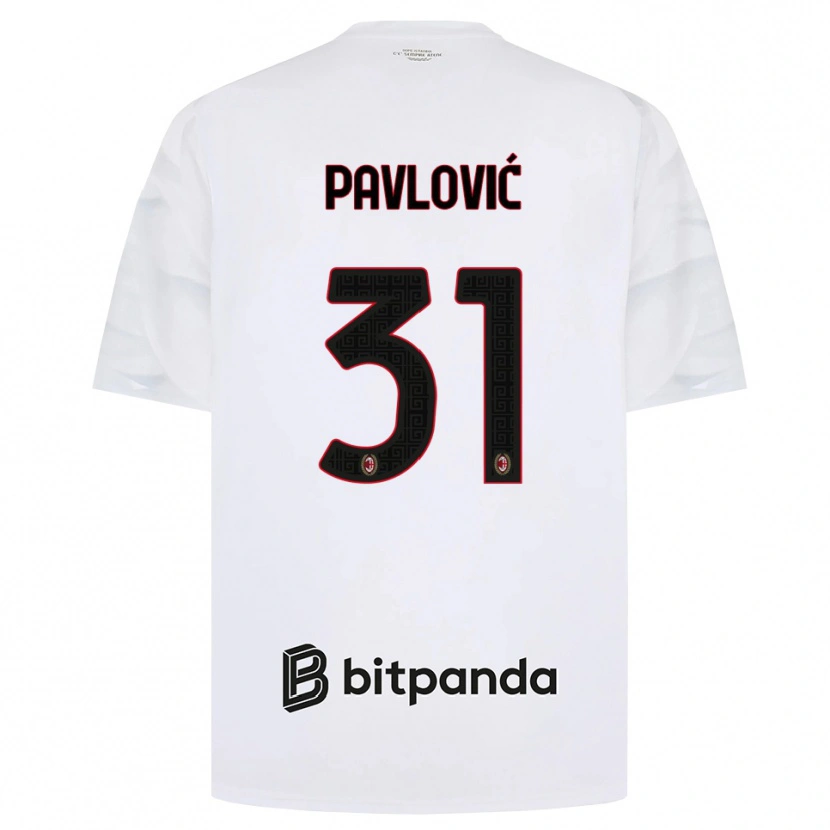Danxen Damen Strahinja Pavlović #31 Weiß Rot Schwarz Auswärtstrikot Trikot 2026/27 T-Shirt