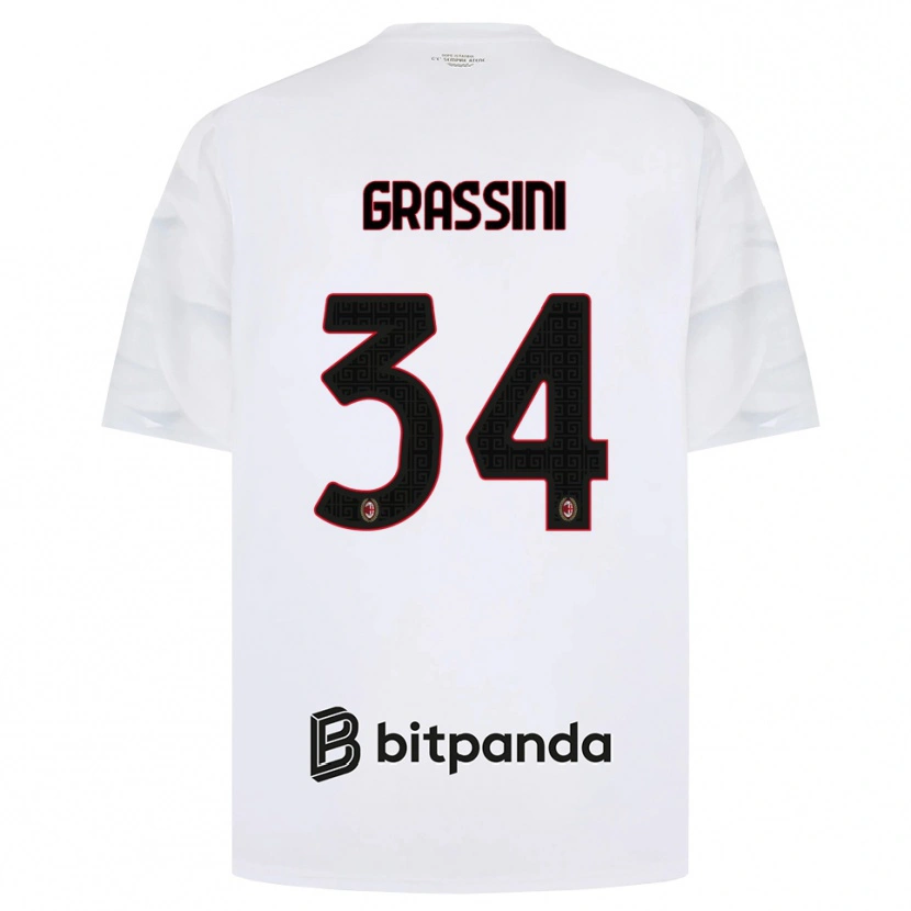 Danxen Damen Riccardo Grassini #34 Weiß Rot Schwarz Auswärtstrikot Trikot 2026/27 T-Shirt