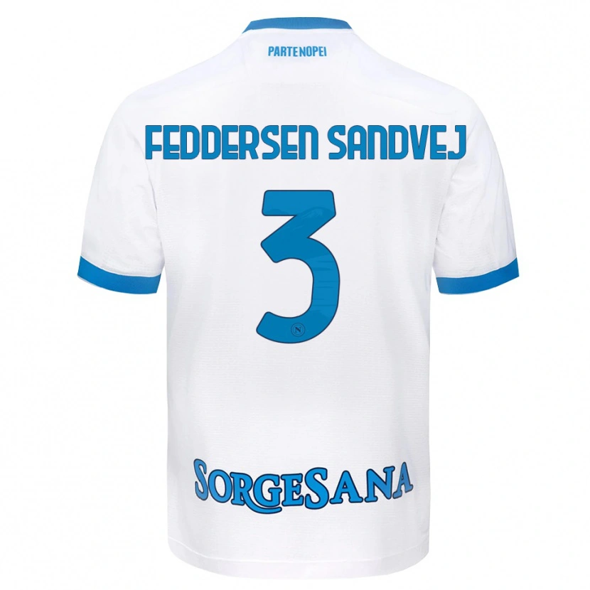Danxen Damen Cecilie Feddersen Sandvej #3 Weiß Hellblau Auswärtstrikot Trikot 2026/27 T-Shirt