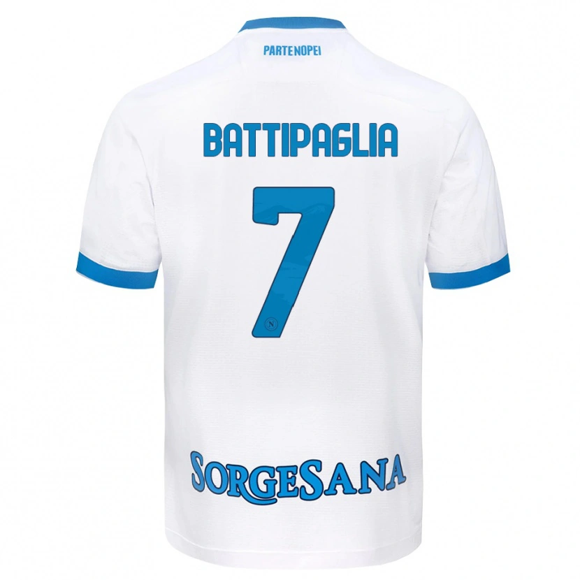 Danxen Damen Antonio Battipaglia #7 Weiß Hellblau Auswärtstrikot Trikot 2026/27 T-Shirt