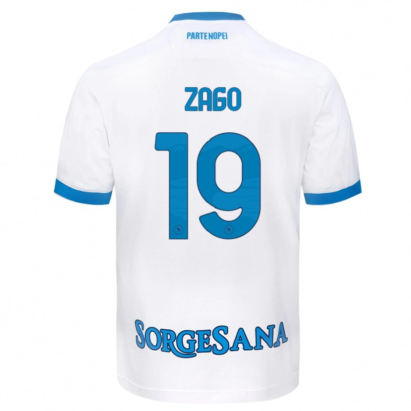 Danxen Damen Gabriele Zago #19 Weiß Hellblau Auswärtstrikot Trikot 2026/27 T-Shirt