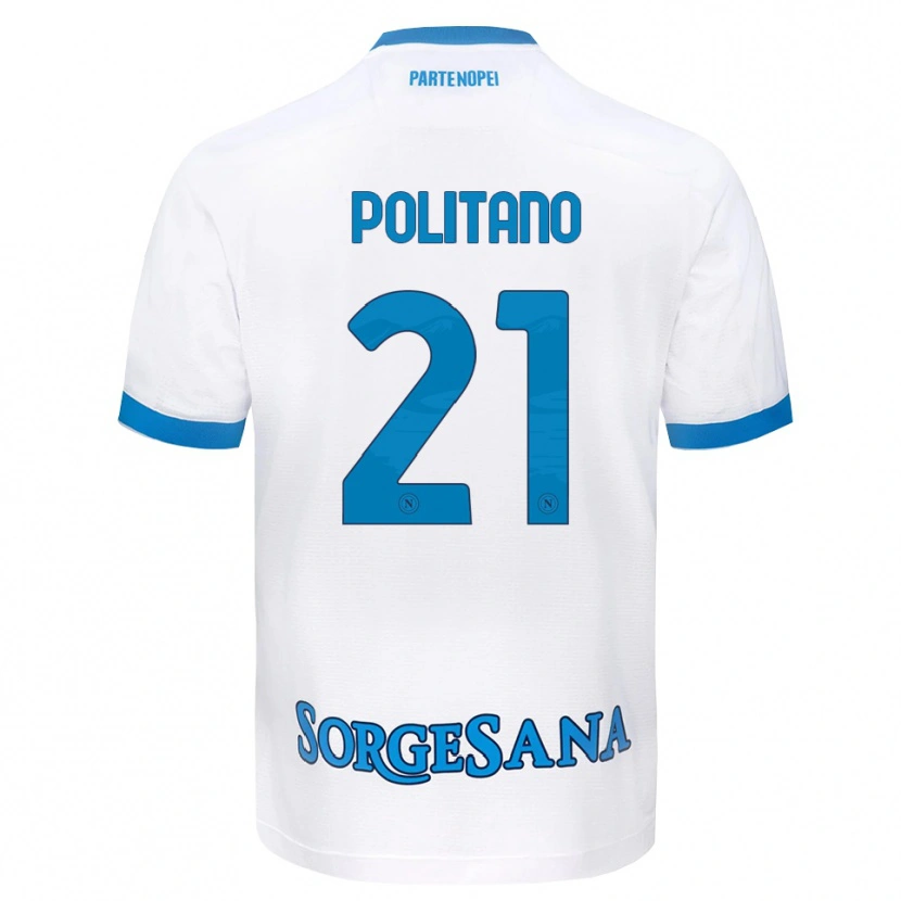 Danxen Damen Matteo Politano #21 Weiß Hellblau Auswärtstrikot Trikot 2026/27 T-Shirt