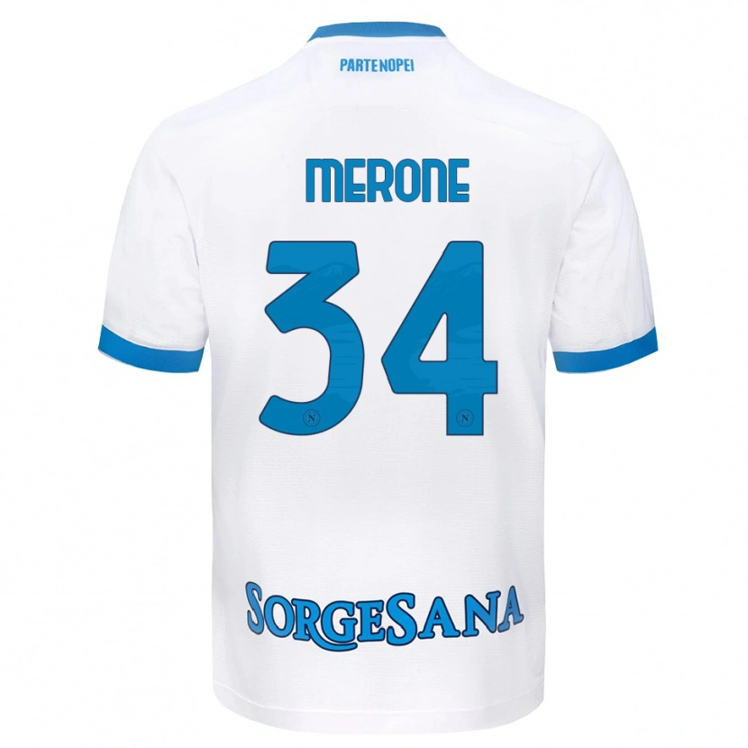 Danxen Damen Alessandro Merone #34 Weiß Hellblau Auswärtstrikot Trikot 2026/27 T-Shirt