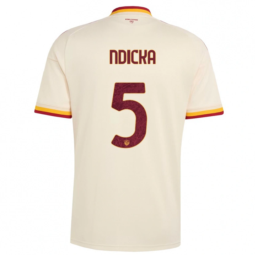 Danxen Damen Evan Ndicka #5 Champagner Rot Gelb Auswärtstrikot Trikot 2026/27 T-Shirt