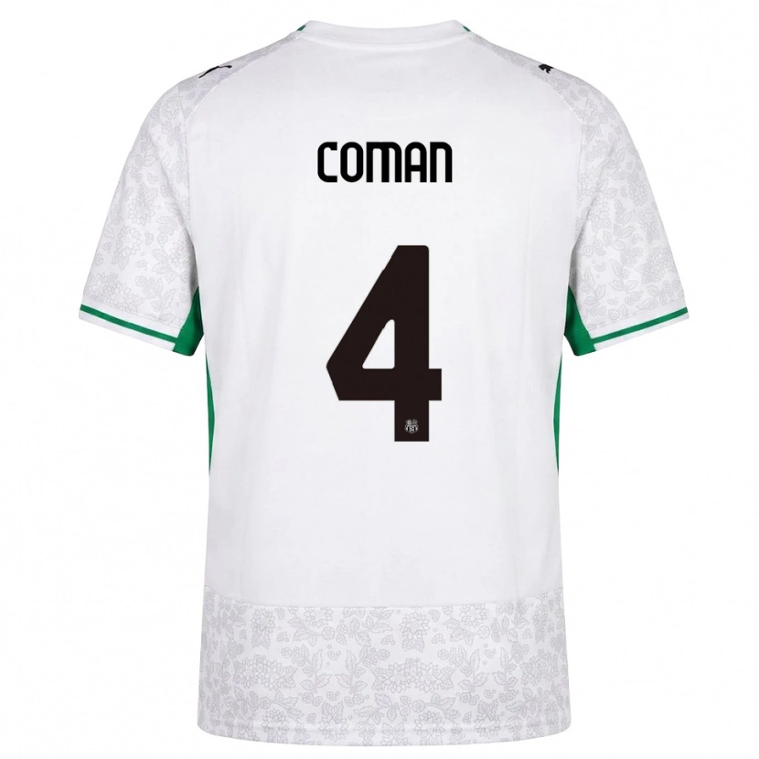 Danxen Damen Rareș Coman #4 Weiß Schwarz Grün Auswärtstrikot Trikot 2026/27 T-Shirt