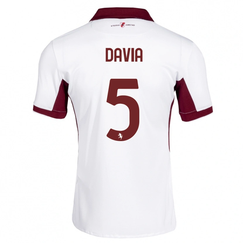 Danxen Damen Emiliano Davia #5 Burgund Weiß Rot Auswärtstrikot Trikot 2026/27 T-Shirt