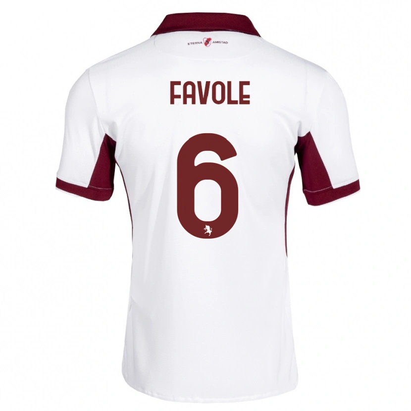 Danxen Damen Stefania Favole #6 Burgund Weiß Rot Auswärtstrikot Trikot 2026/27 T-Shirt