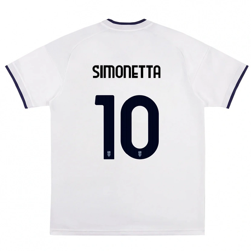 Danxen Damen Jacopo Simonetta #10 Weiß Rot Königsblau Auswärtstrikot Trikot 2026/27 T-Shirt