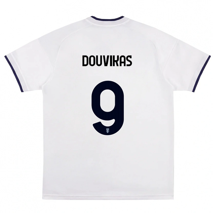 Danxen Damen Anastasios Douvikas #9 Weiß Rot Königsblau Auswärtstrikot Trikot 2026/27 T-Shirt
