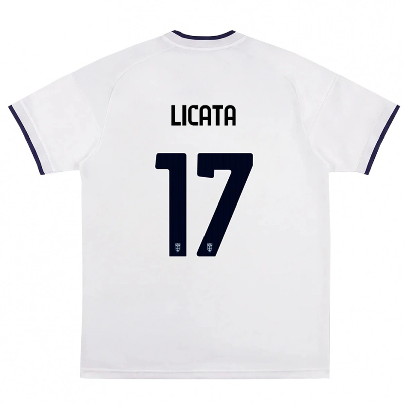 Danxen Damen Alessandro Licata #17 Weiß Rot Königsblau Auswärtstrikot Trikot 2026/27 T-Shirt