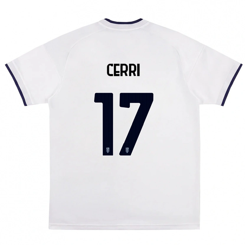 Danxen Damen Alberto Cerri #17 Weiß Rot Königsblau Auswärtstrikot Trikot 2026/27 T-Shirt