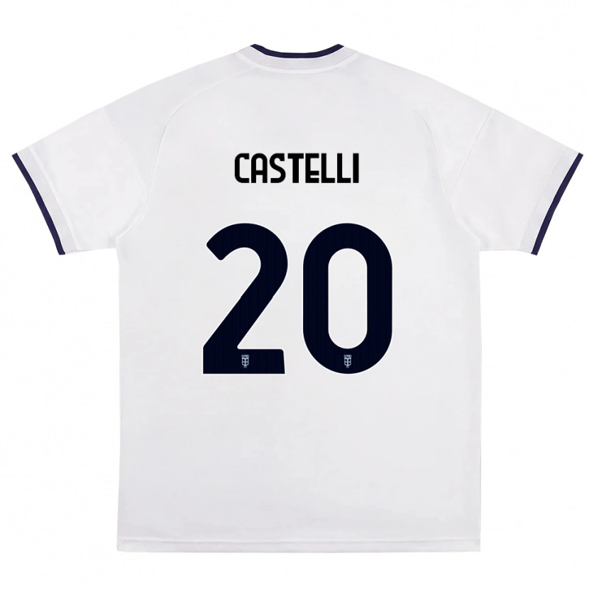 Danxen Damen Matteo Castelli #20 Weiß Rot Königsblau Auswärtstrikot Trikot 2026/27 T-Shirt
