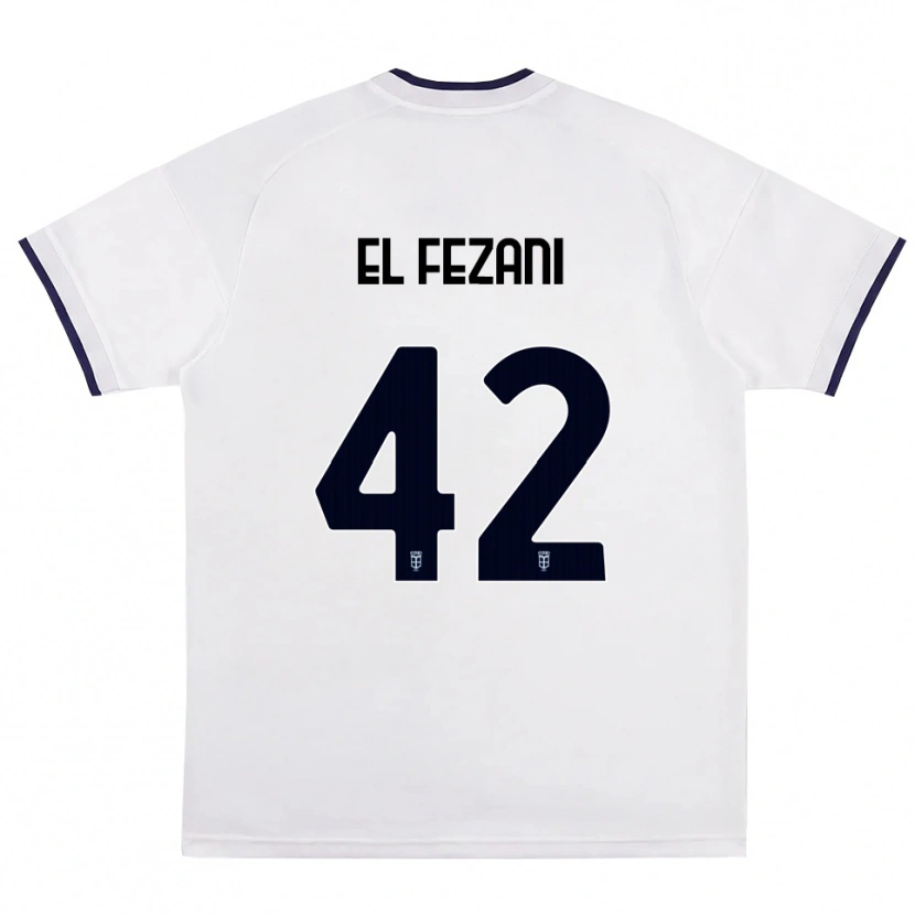 Danxen Damen Mohamed El Fezani #42 Weiß Rot Königsblau Auswärtstrikot Trikot 2026/27 T-Shirt