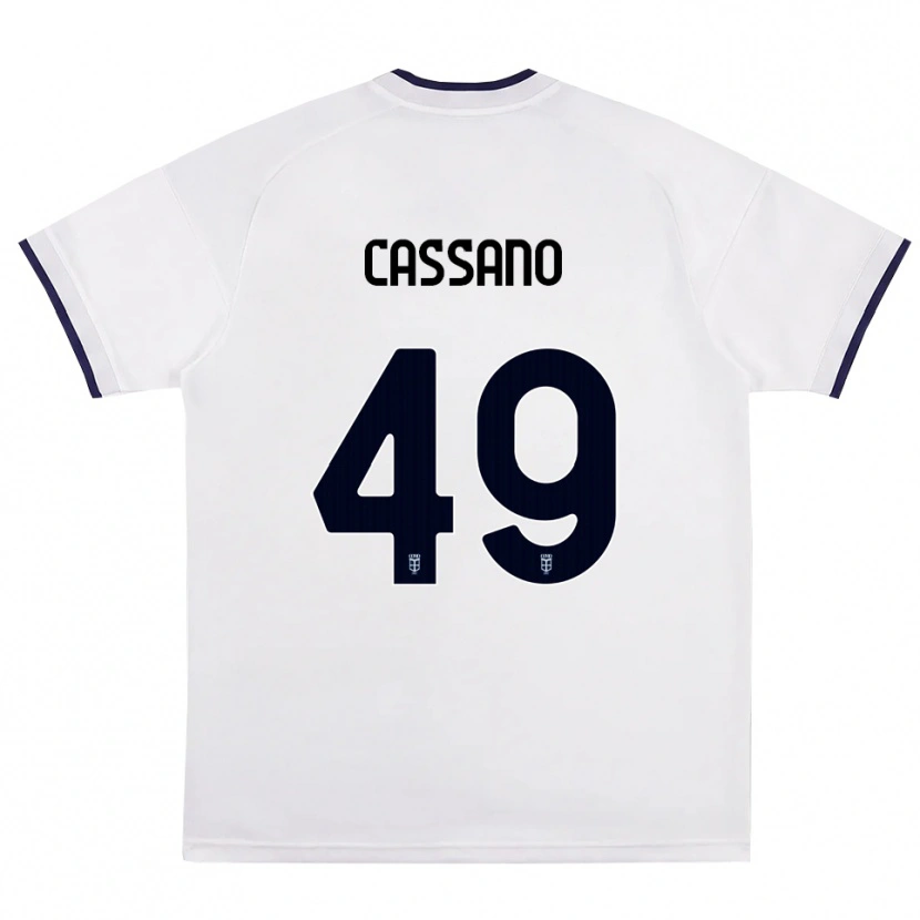 Danxen Damen Riccardo Cassano #49 Weiß Rot Königsblau Auswärtstrikot Trikot 2026/27 T-Shirt