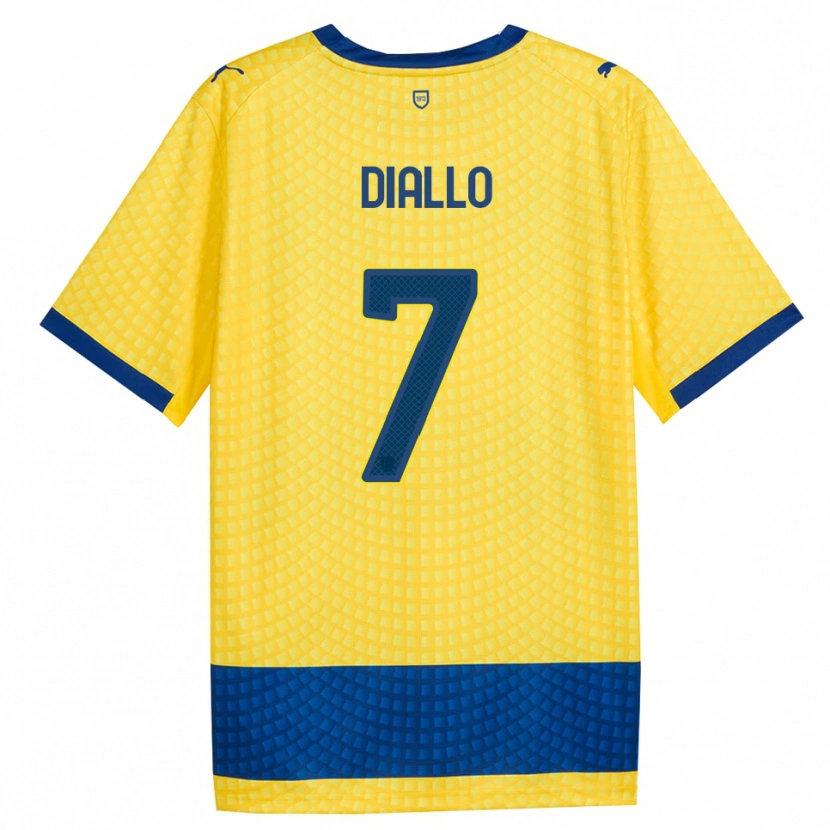 Danxen Damen Ousmane Diallo #7 Gelb Blau Schwarz Auswärtstrikot Trikot 2026/27 T-Shirt