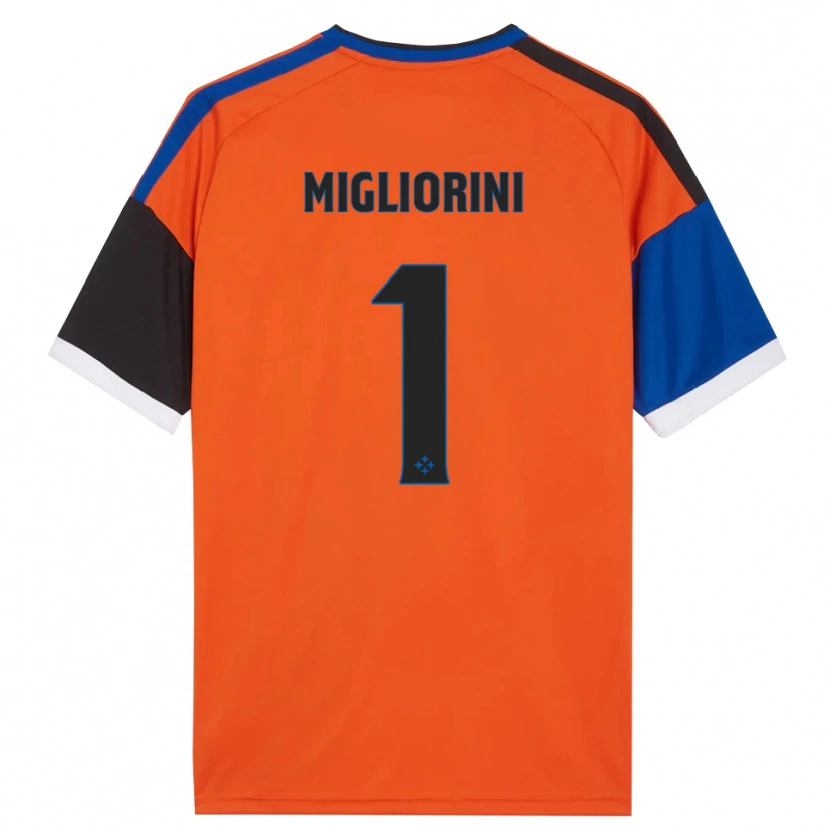 Danxen Damen Niccolò Migliorini #1 Orange Blau Schwarz Weiß Auswärtstrikot Trikot 2026/27 T-Shirt