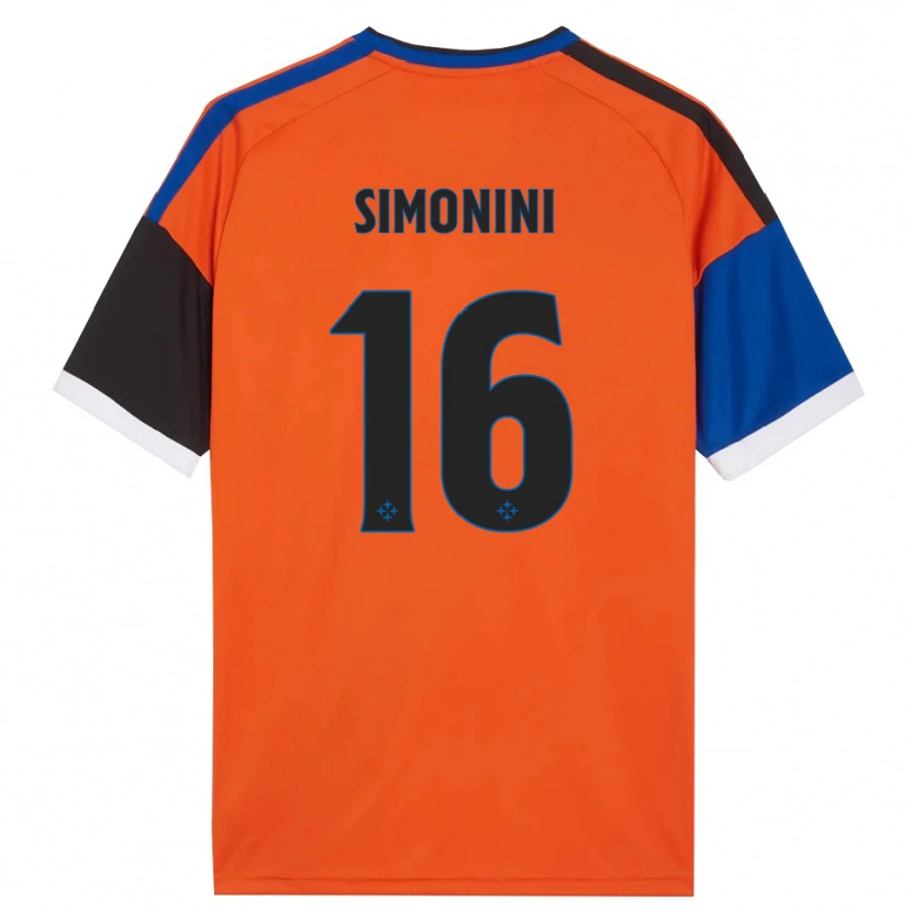 Danxen Damen Nicolò Simonini #16 Orange Blau Schwarz Weiß Auswärtstrikot Trikot 2026/27 T-Shirt
