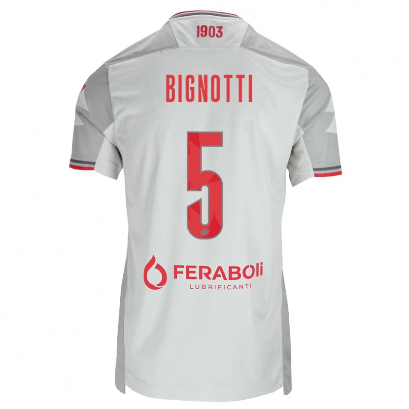 Danxen Damen Francesco Bignotti #5 Grau Weiß Rot Auswärtstrikot Trikot 2026/27 T-Shirt
