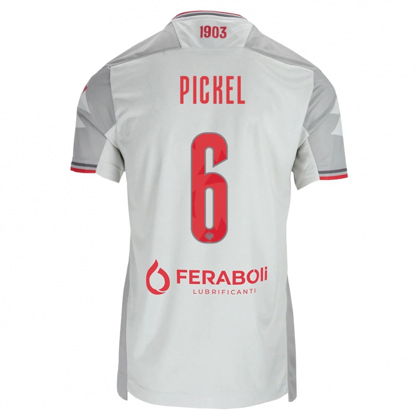 Danxen Damen Charles Pickel #6 Grau Weiß Rot Auswärtstrikot Trikot 2026/27 T-Shirt