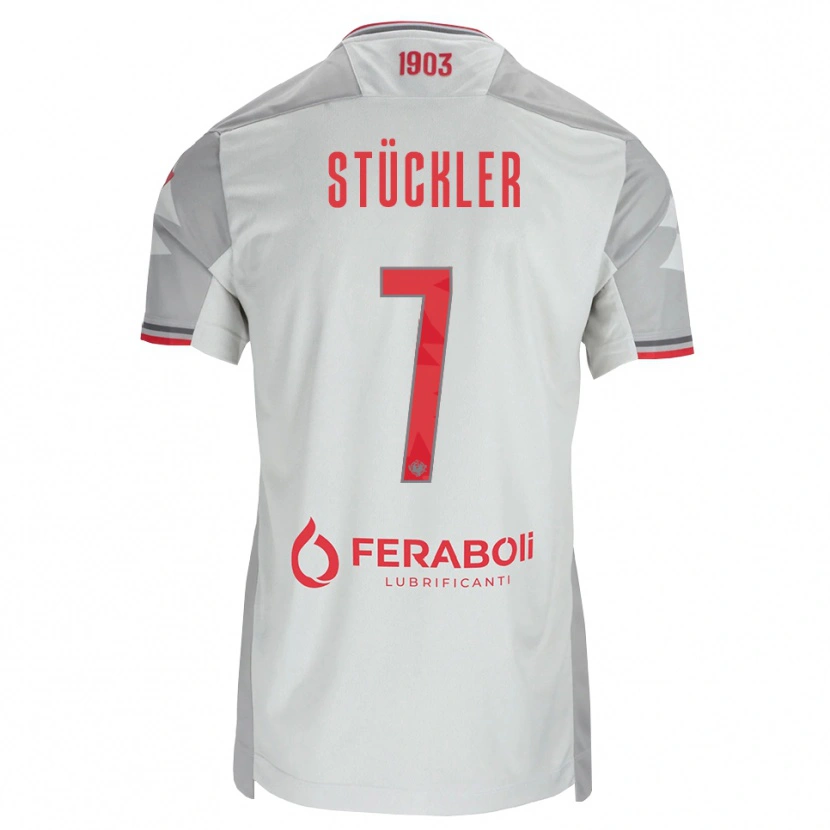 Danxen Damen David Stückler #7 Grau Weiß Rot Auswärtstrikot Trikot 2026/27 T-Shirt