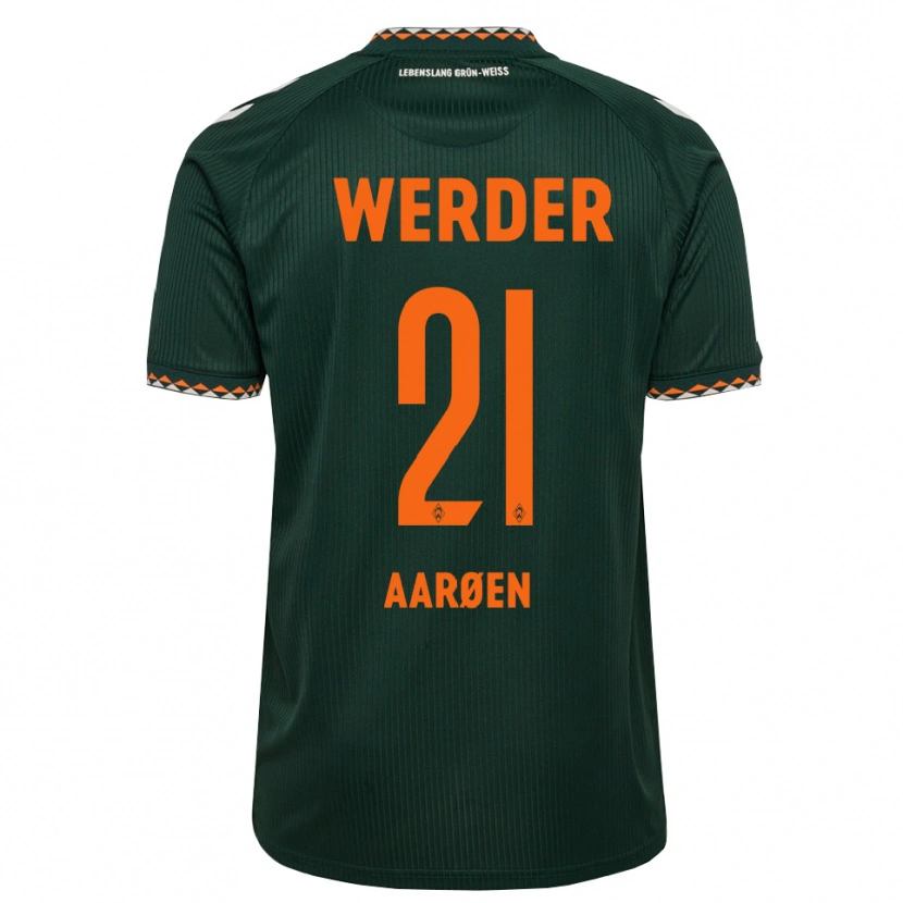 Danxen Damen Isak Hansen-Aaröen #21 Dunkelgrün Orange Weiß Auswärtstrikot Trikot 2026/27 T-Shirt
