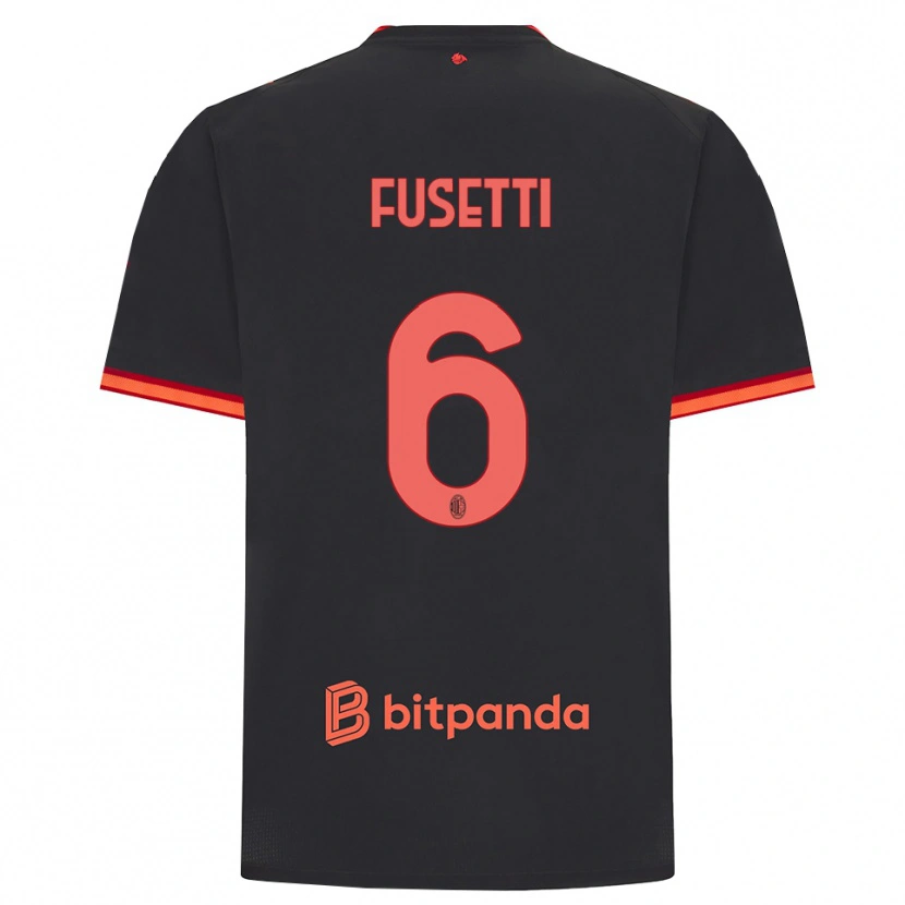 Danxen Damen Laura Fusetti #6 Schwarz Rot Ausweichtrikot Trikot 2026/27 T-Shirt