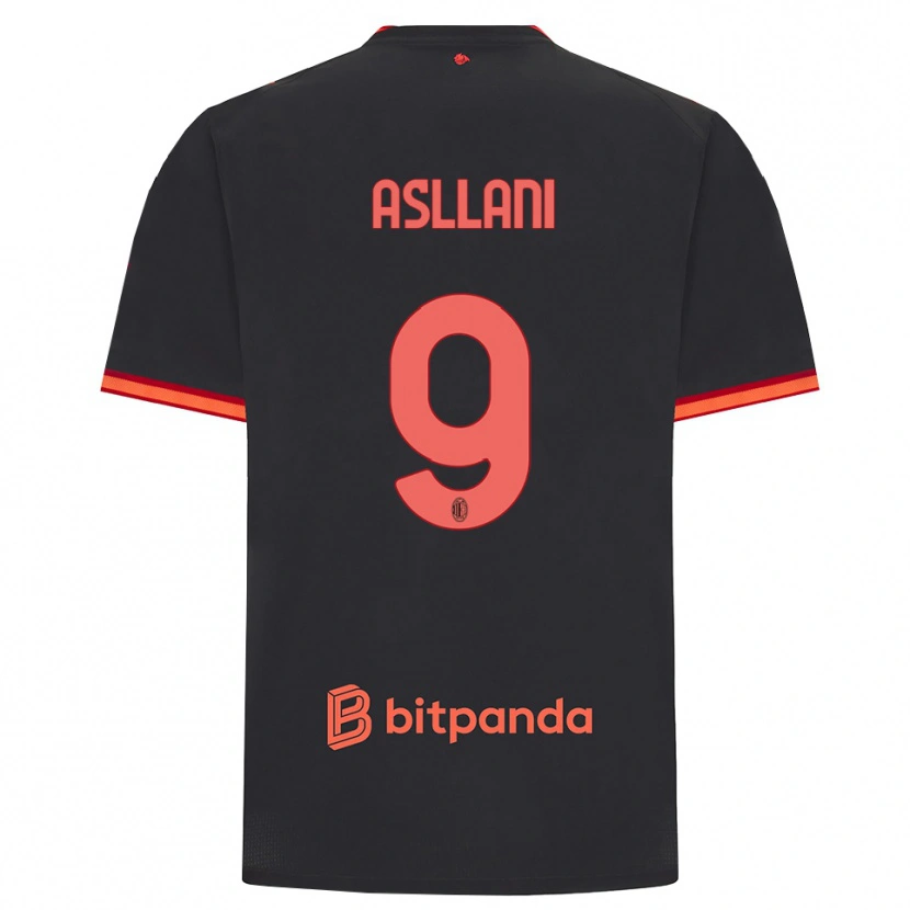 Danxen Damen Kosovare Asllani #9 Schwarz Rot Ausweichtrikot Trikot 2026/27 T-Shirt