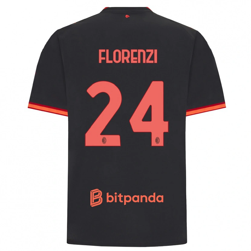 Danxen Damen Alessandro Florenzi #24 Schwarz Rot Ausweichtrikot Trikot 2026/27 T-Shirt