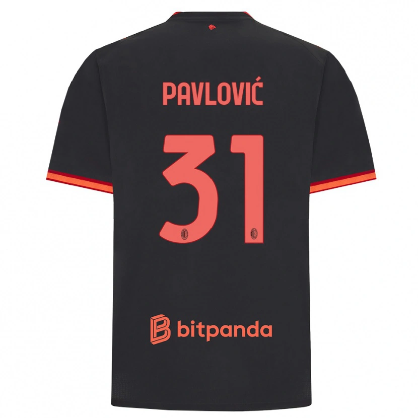 Danxen Damen Strahinja Pavlović #31 Schwarz Rot Ausweichtrikot Trikot 2026/27 T-Shirt