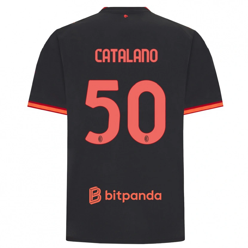 Danxen Damen Alessio Catalano #50 Schwarz Rot Ausweichtrikot Trikot 2026/27 T-Shirt
