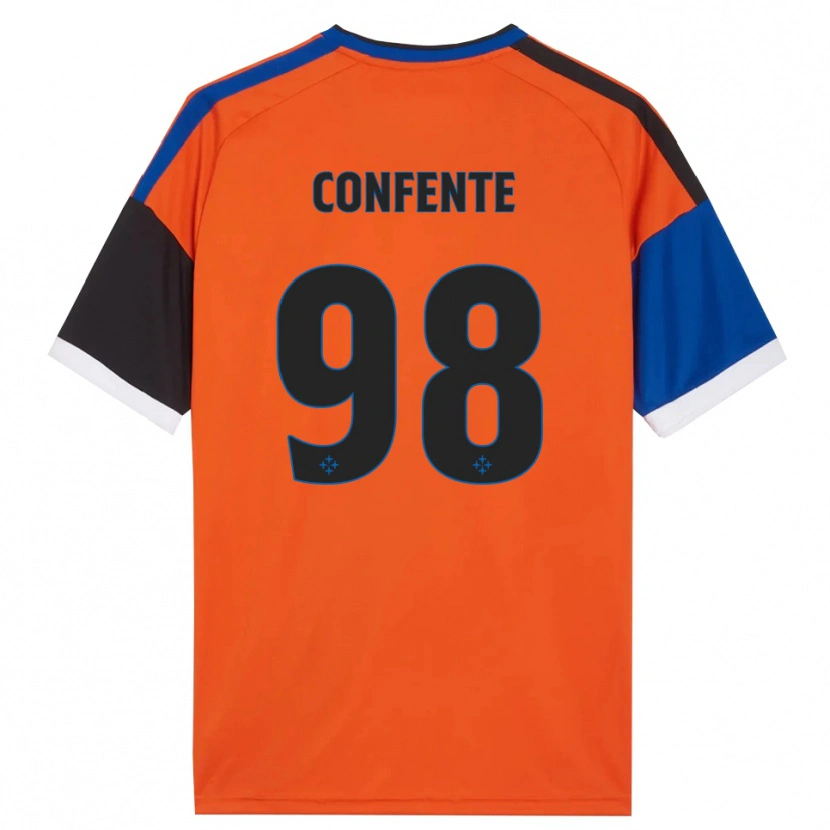 Danxen Damen Alessandro Confente #98 Orange Blau Schwarz Weiß Auswärtstrikot Trikot 2026/27 T-Shirt