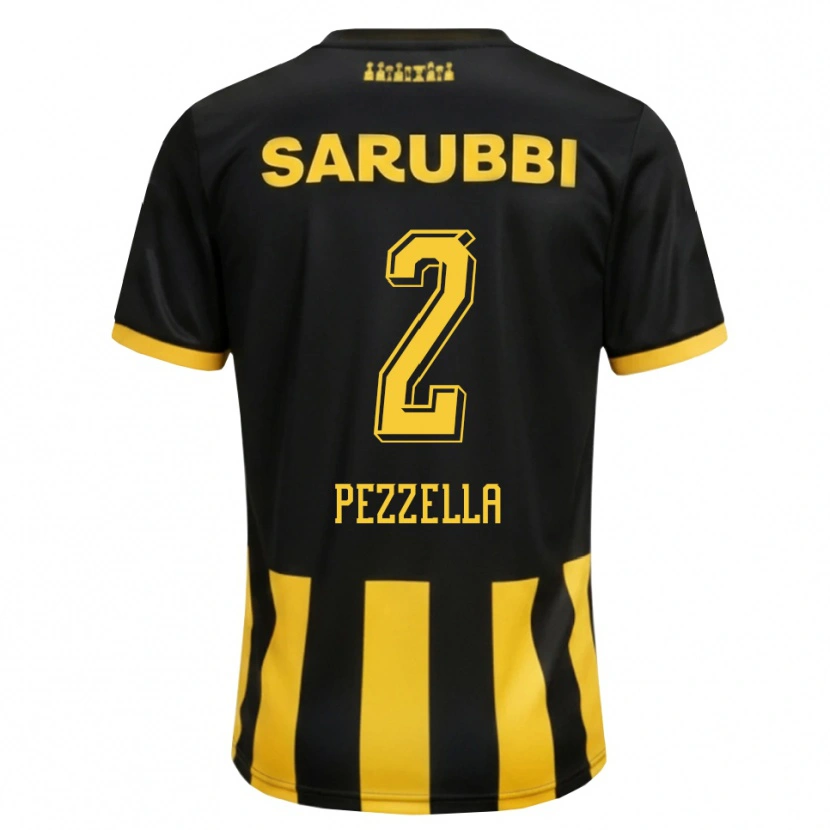 Danxen Kinder Germán Pezzella #2 Schwarz Gelb Heimtrikot Trikot 2026/27 T-Shirt