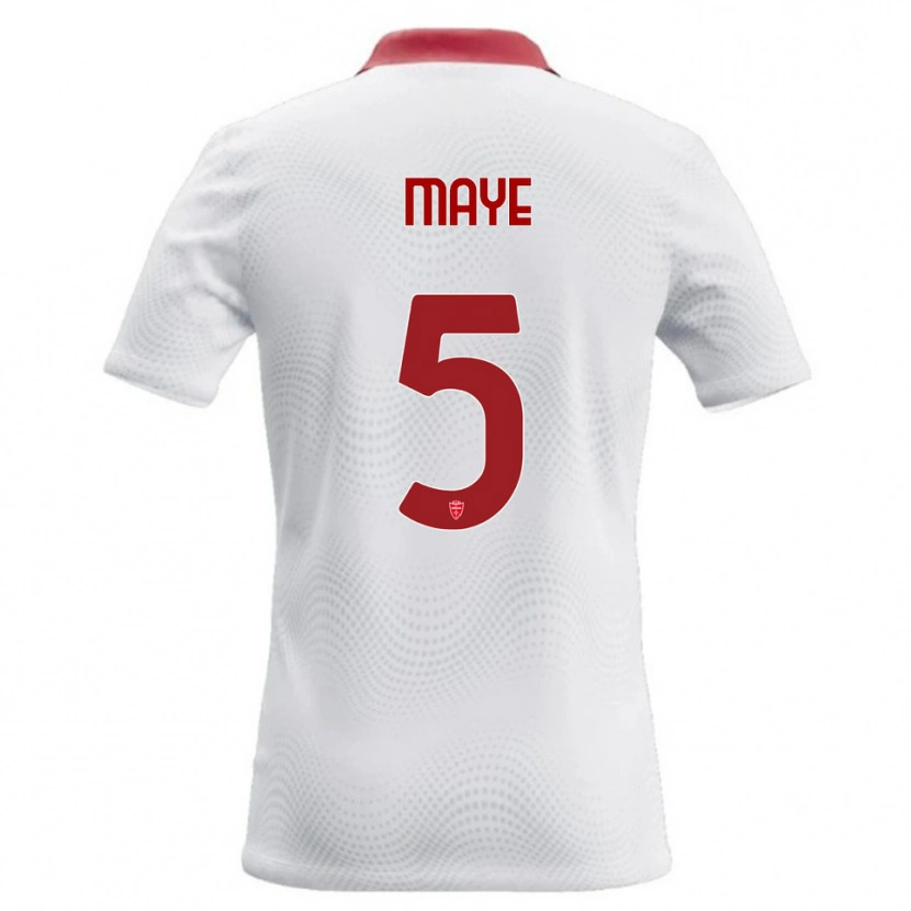 Danxen Kinder Yvan Maye #5 Weiß Rot Auswärtstrikot Trikot 2026/27 T-Shirt