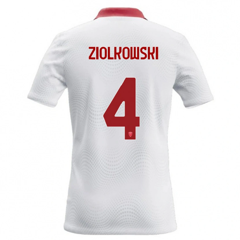 Danxen Kinder Jan Ziolkowski #4 Weiß Rot Auswärtstrikot Trikot 2026/27 T-Shirt