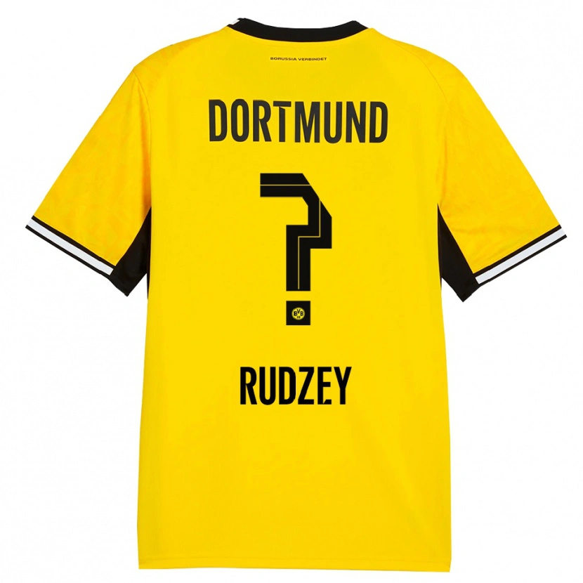 Danxen Kinder Nazariy Rudzey #0 Gelb Schwarz Weiß Heimtrikot Trikot 2026/27 T-Shirt