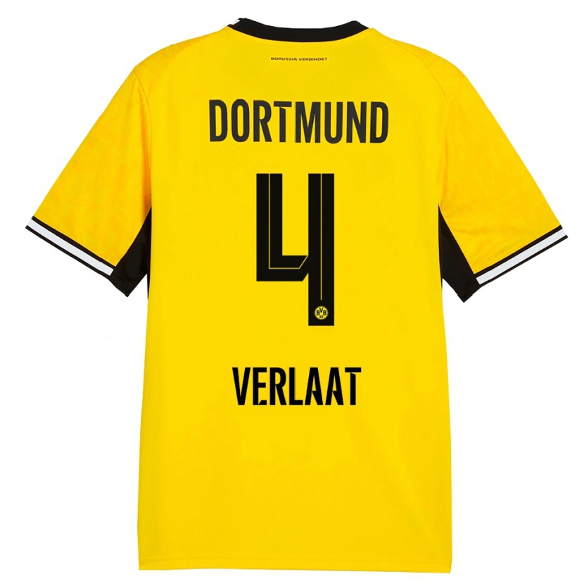 Danxen Kinder Jesper Verlaat #4 Gelb Schwarz Weiß Heimtrikot Trikot 2026/27 T-Shirt