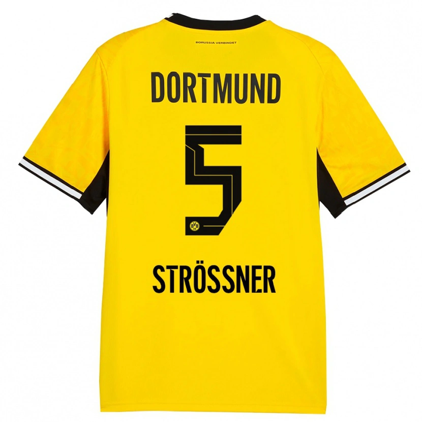Danxen Kinder Lenni Strößner #5 Gelb Schwarz Weiß Heimtrikot Trikot 2026/27 T-Shirt