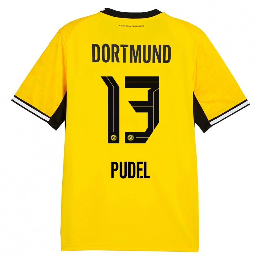 Danxen Kinder Bjarne Pudel #13 Gelb Schwarz Weiß Heimtrikot Trikot 2026/27 T-Shirt