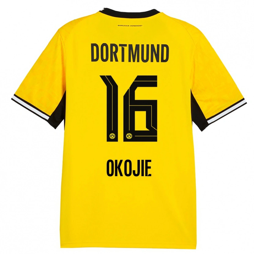 Danxen Kinder Davis Okojie #16 Gelb Schwarz Weiß Heimtrikot Trikot 2026/27 T-Shirt