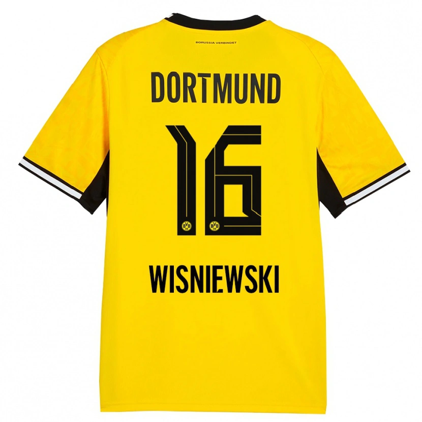 Danxen Kinder Lucy Wisniewski #16 Gelb Schwarz Weiß Heimtrikot Trikot 2026/27 T-Shirt