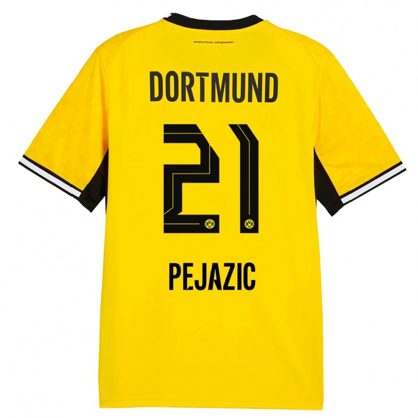 Danxen Kinder Mario Pejazic #21 Gelb Schwarz Weiß Heimtrikot Trikot 2026/27 T-Shirt